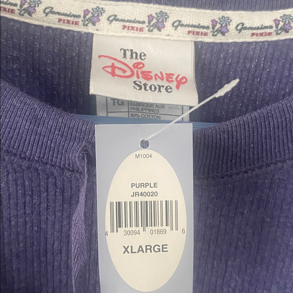 Disney Tinkerbell long sleeve fleece lined top. Wand in front Tinkerbell arm NWT - Picture 4 of 12